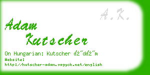 adam kutscher business card